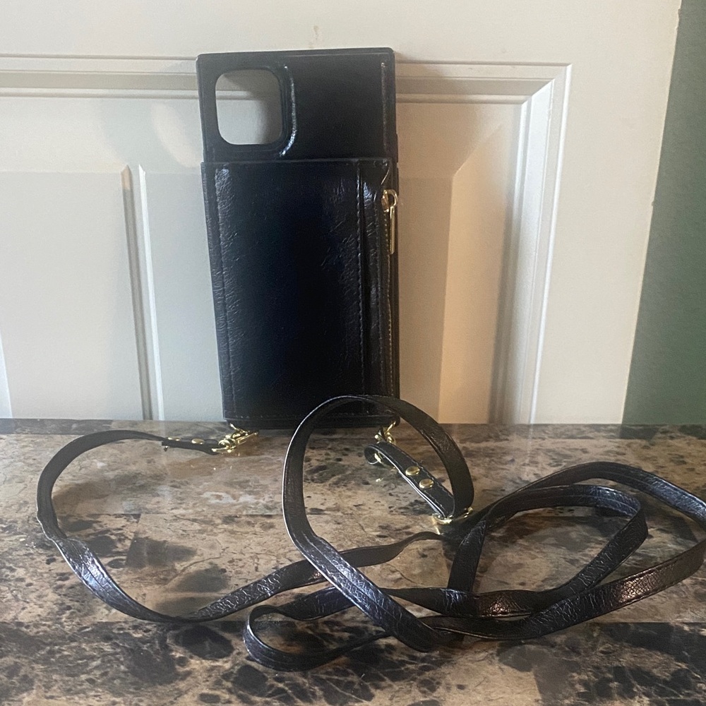 iPhone 11 Pro Max phone case.  Leather with Strap - Picture 8 of 10
